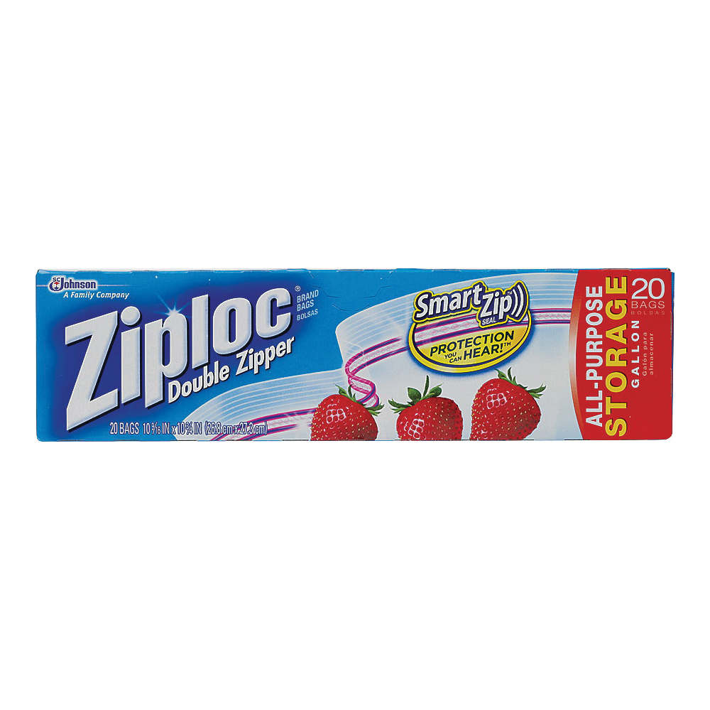 Ziploc Double Zipper Storage Bags, 9 3/5 x 8 1/2, 1 qt, 1.75mil, 9//carton (sjn665015), Size: One Size