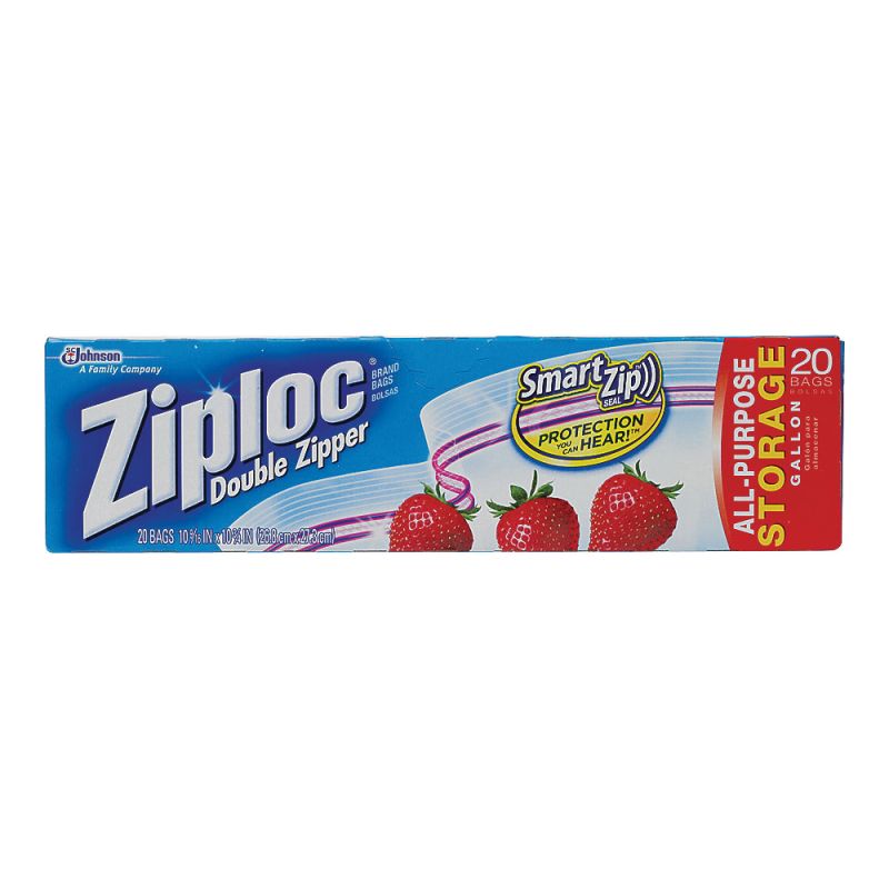 Buy Ziploc 00350 Storage Bag, 1 gal Capacity, Plastic, 19/PK 1 Gal