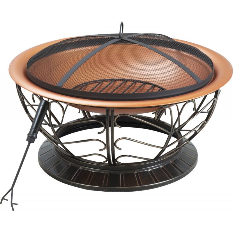 Outdoor Expressions 30 In. Coppertone Fire Pit Antique Bronze, Round