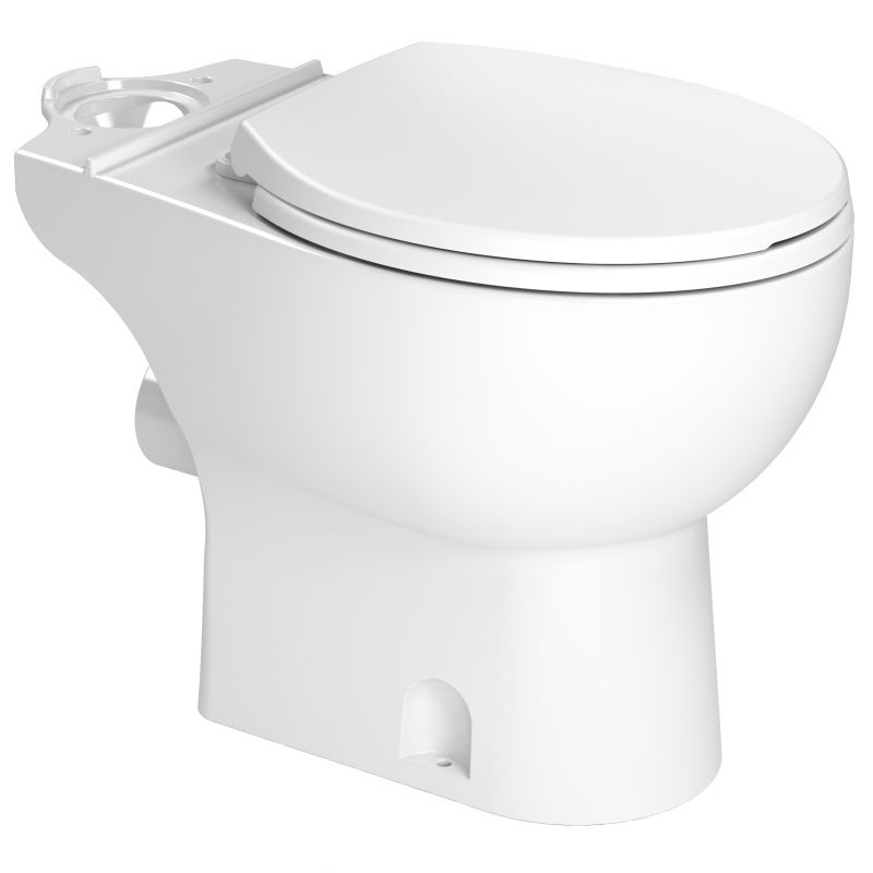 Saniflo 003 Toilet Bowl, Round, 1.28 gpf Flush, Vitreous China, White, Floor Mounting, 16-3/4 in H Rim White