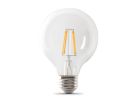 Feit Electric BPG2560/950CA/FIL LED Bulb, Globe, G25 Lamp, 60 W Equivalent, E26 Lamp Base, Dimmable, Clear
