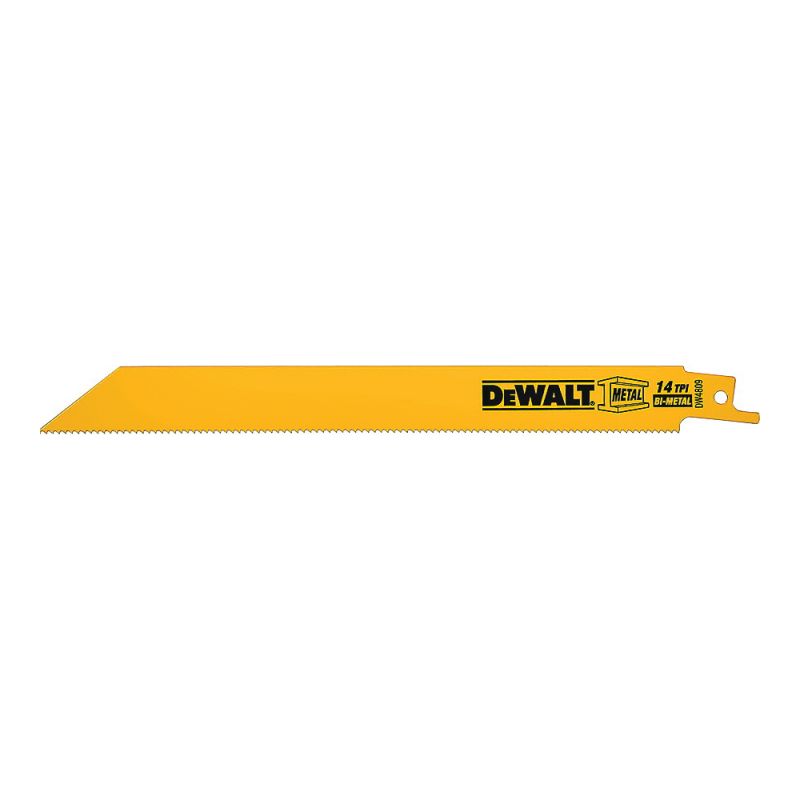 DeWALT DW4809B25 Reciprocating Saw Blade, 3/4 in W, 8 in L, 14 TPI Yellow