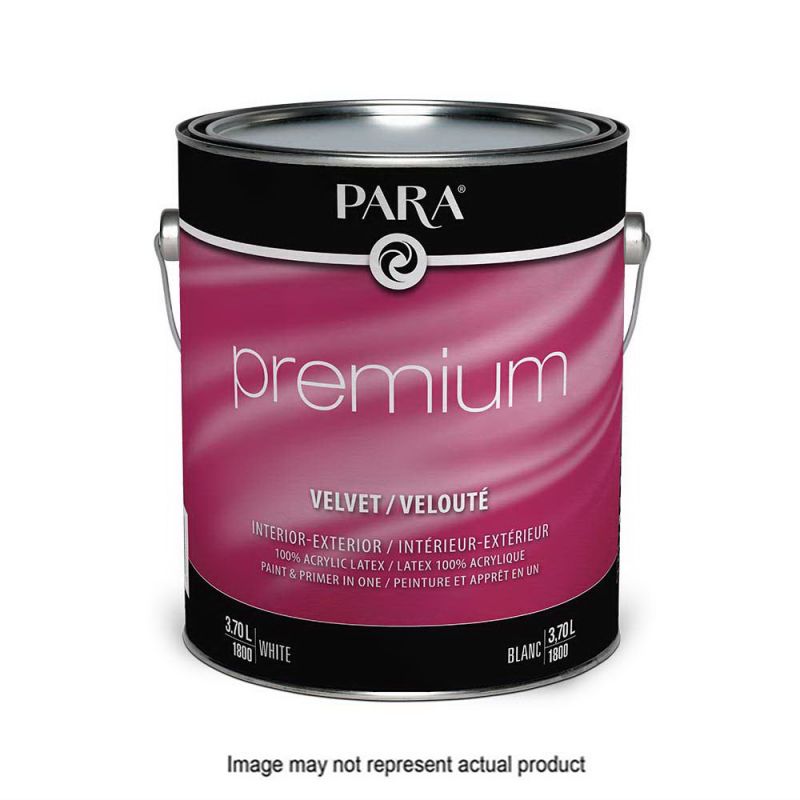 PARA Premium 1800-16 Interior/Exterior Paint, Velvet, White, 1 gal White