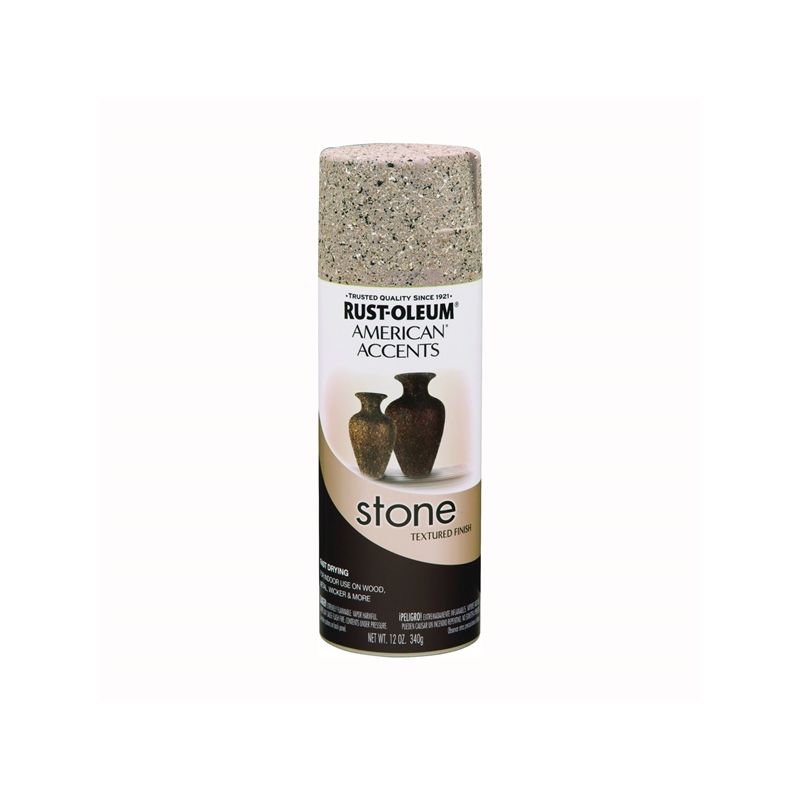 Rust-Oleum 7995830 Stone Texture Spray Paint, Solvent, Pebble, 12 oz, Can Pebble