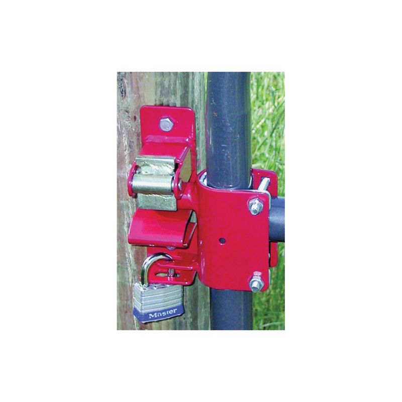 SpeeCo S16100500 Gate Latch, 1-Way, Lockable, Steel, Red, For: 1-5/8 to 2 in OD Round Tube Gate Red