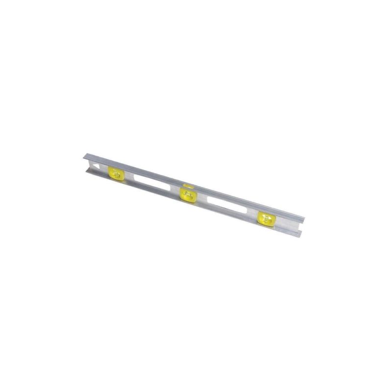 Stanley 42-074 I-Beam Level, 24 in L, 3-Vial, 1-Hang Hole, Non-Magnetic, Aluminum, Silver Silver