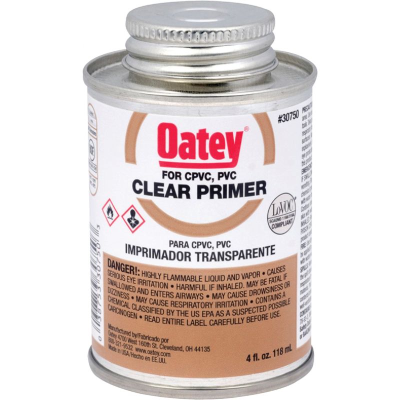 Oatey Clear Pipe and Fitting Primer for PVC/CPVC 4 Oz., Clear