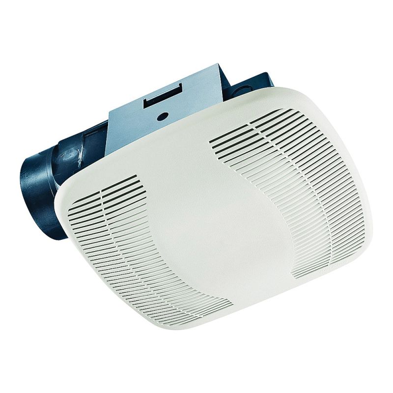 Air King BFQ90 Exhaust Fan, 8-11/16 in L, 9-1/8 in W, 0.5 A, 120 V, 1-Speed, 90 cfm Air, ABS, White White