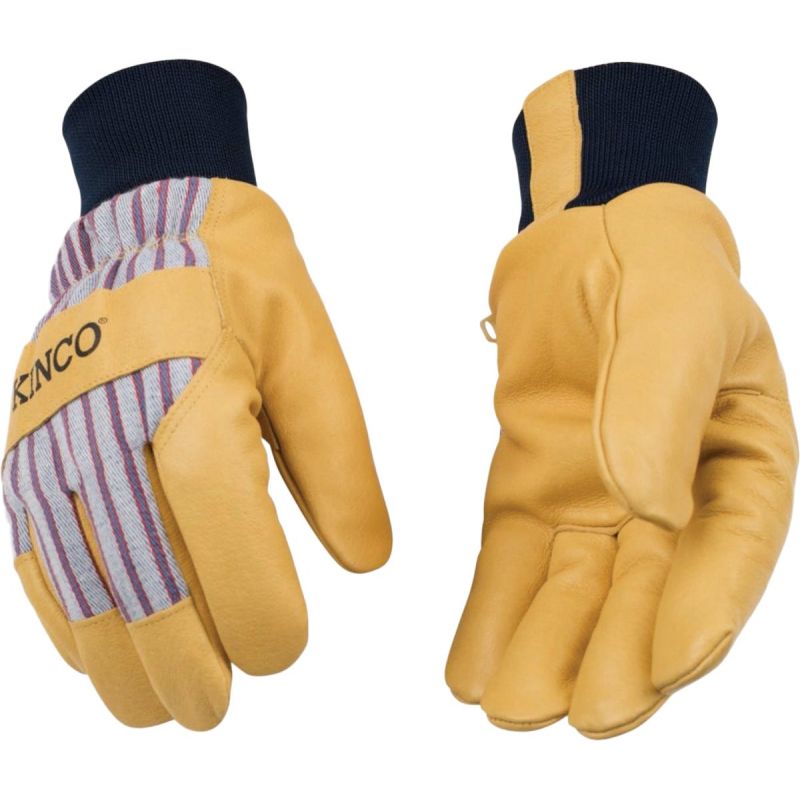 Kinco Otto Striped Winter Work Glove with Pull-Tab XL, Golden