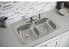 Elkay Dayton Double Bowl Kitchen Sink and Faucet Kit 33 In. X 22 In. X 7-1/16 In., Stainless Steel