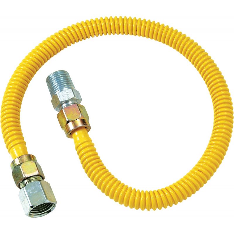 Dormont 1/2 In. OD x 3/8 In. ID Coated SS Gas Connector, 1/2 In. MIP x 1/2 In. FIP
