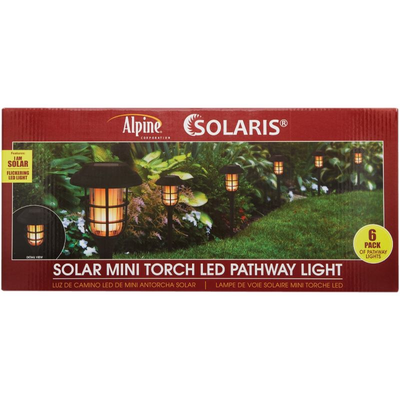 Alpine Mini Torch Solar Path Light Black