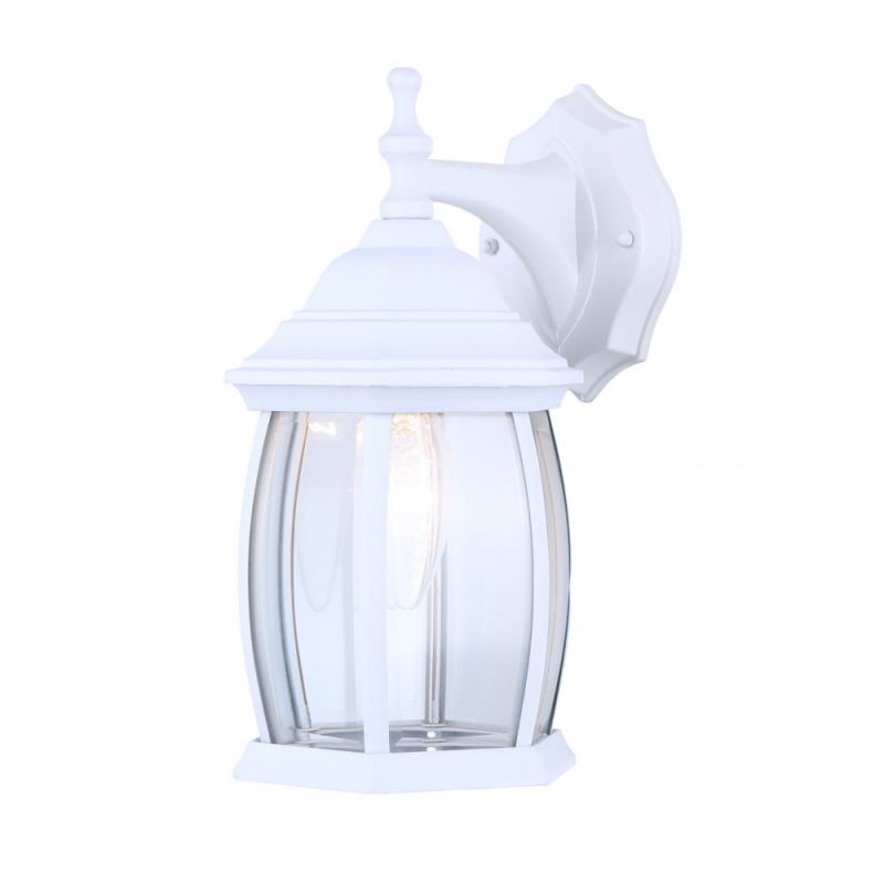Canarm IOL1211 Outdoor Lantern, 120 V, 100 W, Incandescent Lamp, Aluminum/Steel Fixture, White Fixture