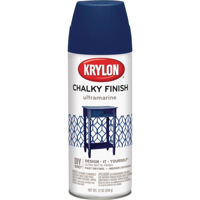 Krylon CHALKY FINISH Chalk Spray Paint Ultramarine, 12 Oz.