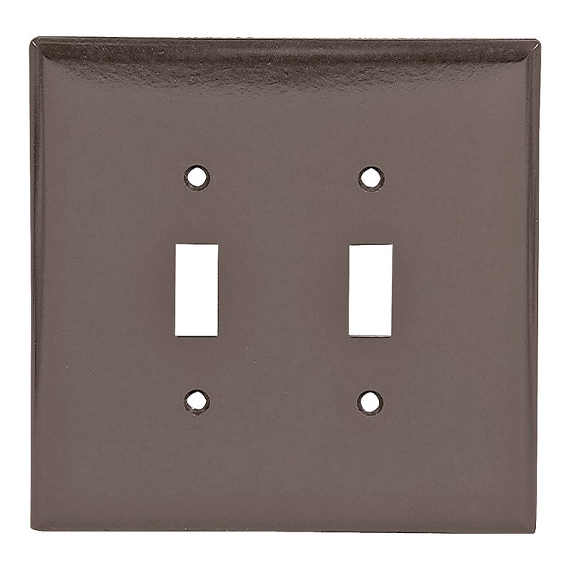 Eaton Wiring Devices 2149B-BOX Wallplate, 5-1/4 in L, 5.31 in W, 2 -Gang, Thermoset, Brown Brown