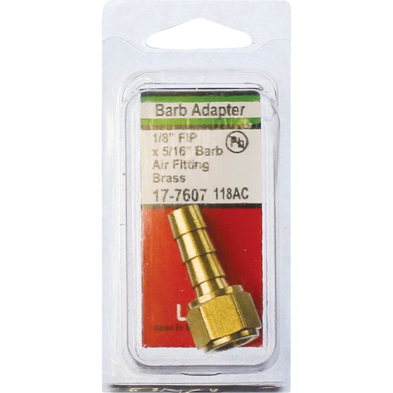 Lasco Brass Hose Barb X Female Pipe Thread Adapter 1/8&quot; FPT X 5/16&quot; Hose Barb