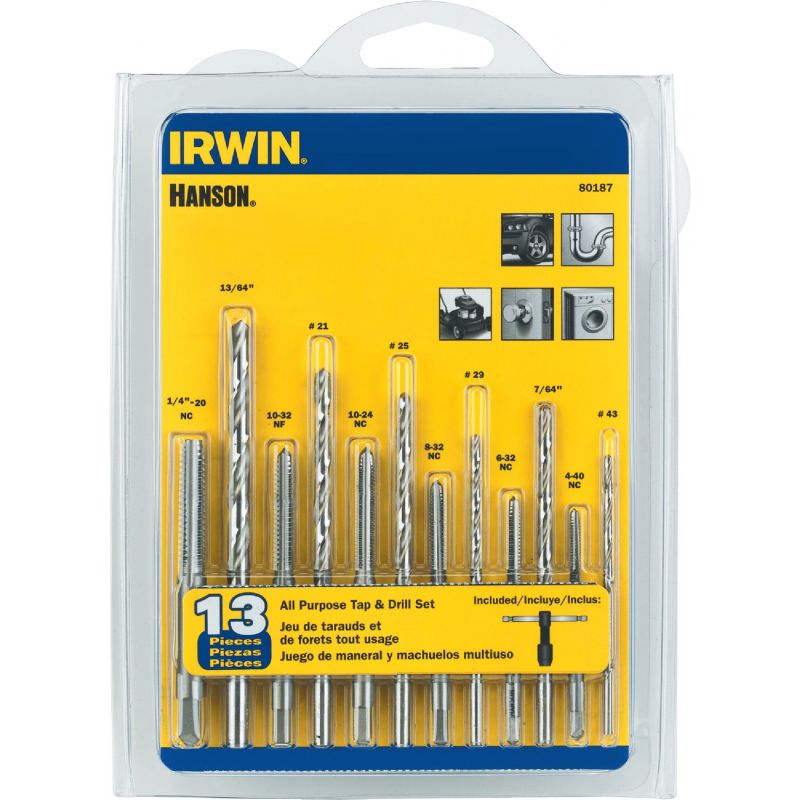Irwin Hanson 13-Piece Tap &amp; Drill Bit Set Assorted