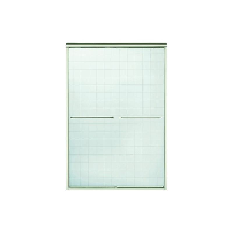 Sterling Finesse Series 5475-48N-G05 Shower Door, Clear Glass, Tempered Glass, Frameless Frame, Aluminum Frame