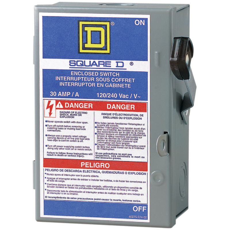 Square D Enclosed Safety Switch With Neutral 30