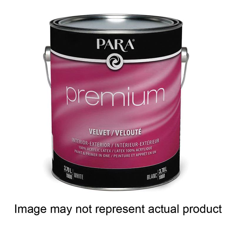 PARA Premium 1800-20 Interior/Exterior Paint, Velvet, White, 5 gal Pail White