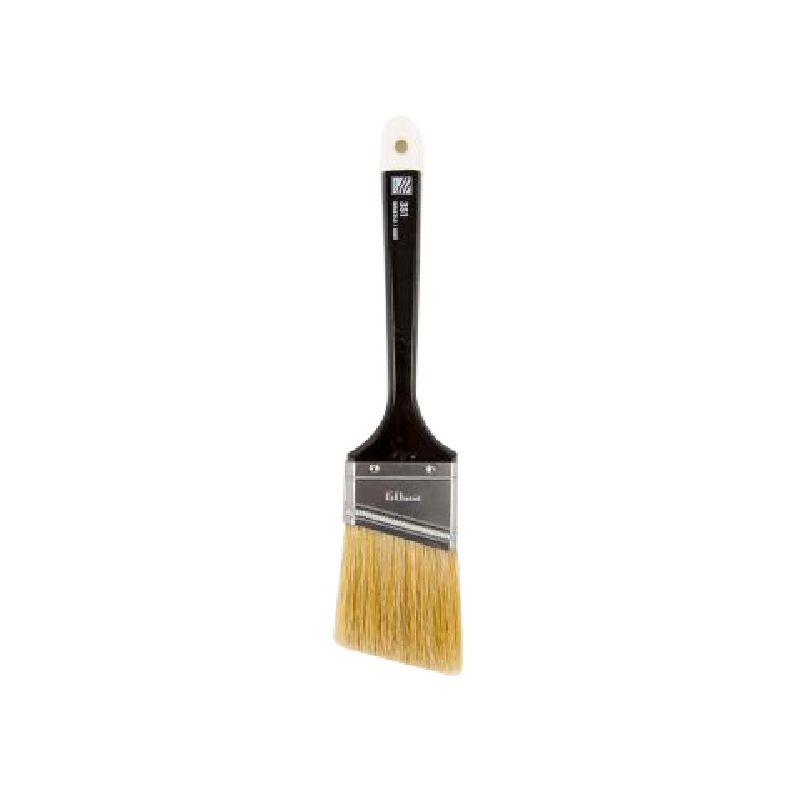 NOUR 351-60N Angular Paint Brush, 2.4 in W, 2-3/4 in L Bristle, Natural White Bristle, Sash Handle White