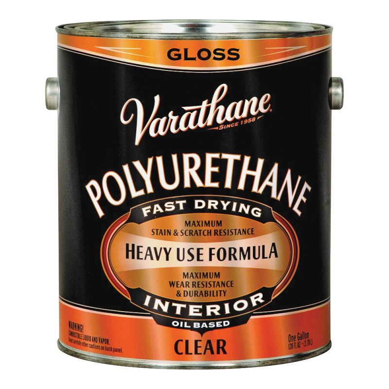 Varathane 9031 Polyurethane, Gloss, Liquid, Clear, 1 gal, Can Clear