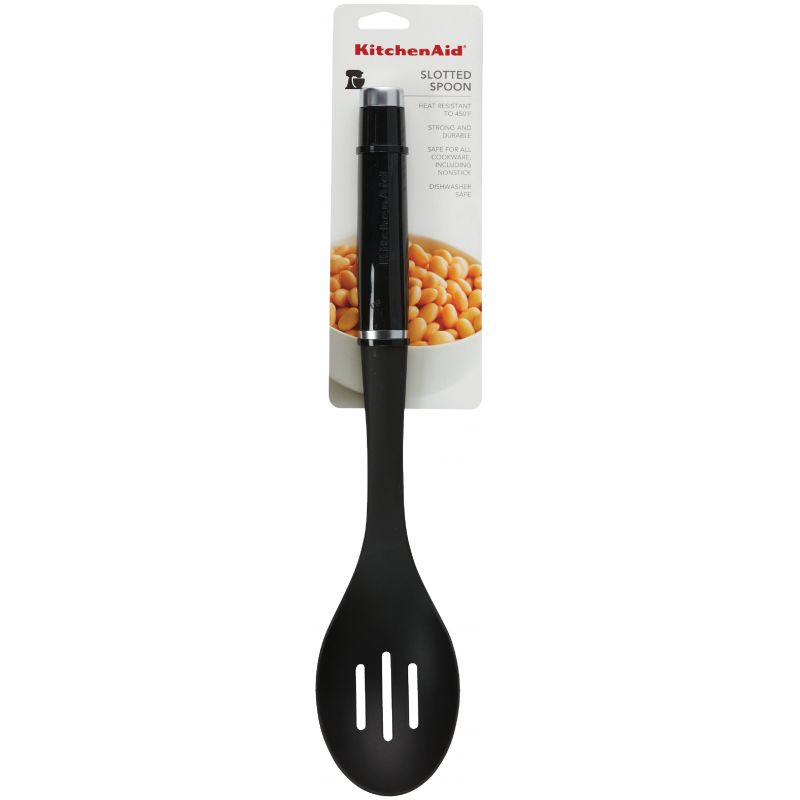 KitchenAid Nylon Slotted Spoon Black