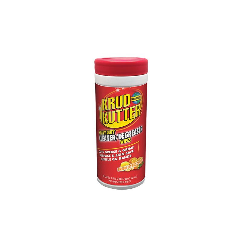 Krud Kutter 346527 Heavy-Duty Cleaner/Degreaser Wipes, 7 in L, 9 in W, Citrus-Like Purple