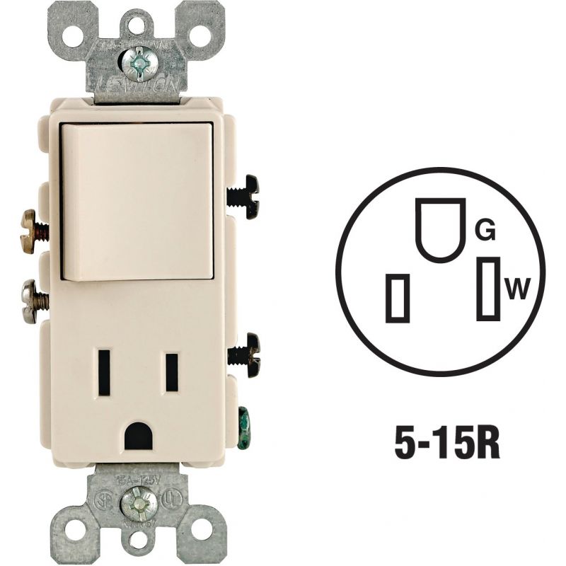 Leviton Switch &amp; Outlet Combination Light Almond