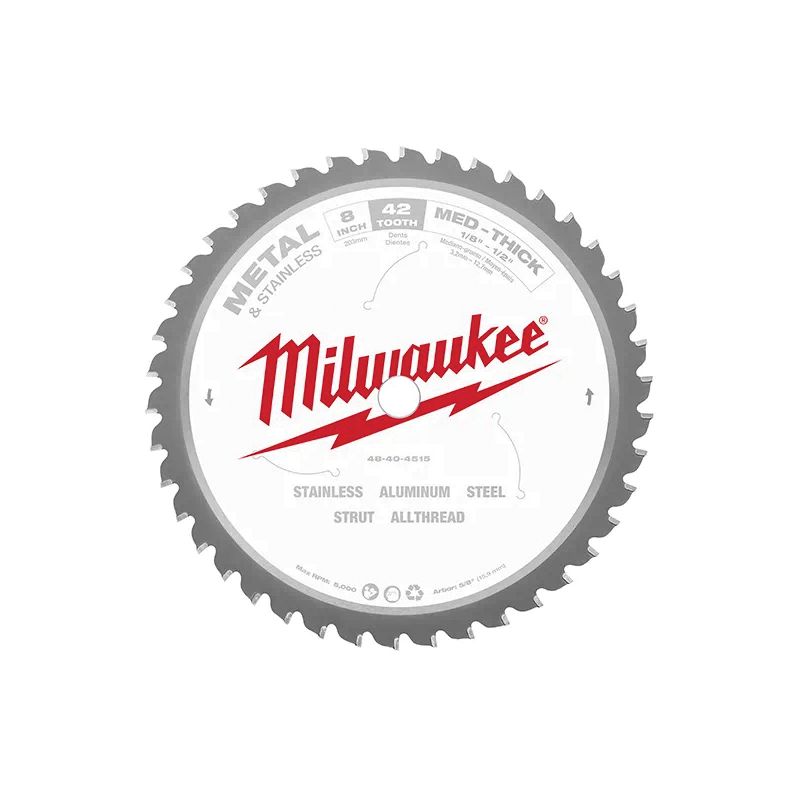 Milwaukee 48-40-4237 Circular Saw Blade, 7-1/4 in Dia, 20 mm Arbor, 48-Teeth, Carbide Cutting Edge