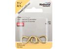 National Solid Brass Closed S Hook