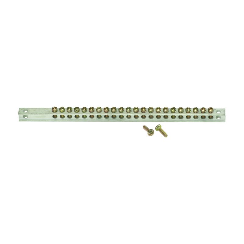 GE TGK24CP Ground Bar Kit, 1/2 in L, 24-Terminal, 10 to 12 AWG Aluminum, 4 to 14 AWG Copper Wire