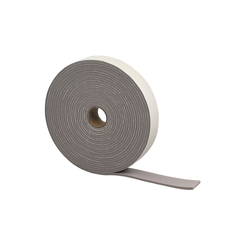 M-D 02352 Foam Tape, 1-1/4 in W, 30 ft L, 3/16 in Thick, PVC, Gray, 6/PK Gray