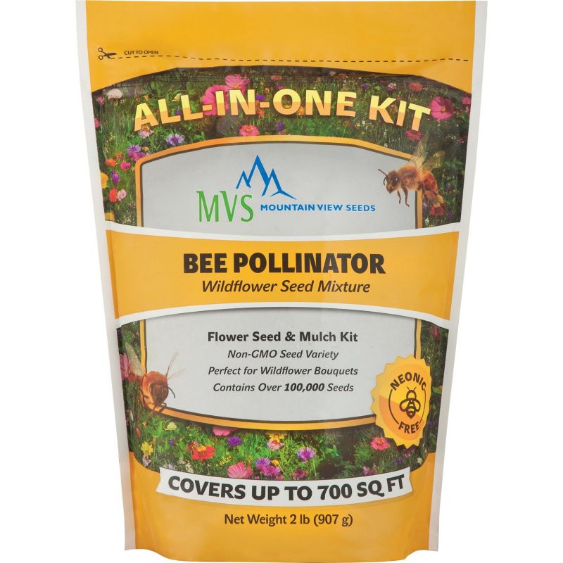 Mountain View Seeds Bee Pollinator Wildflower Seed Mix