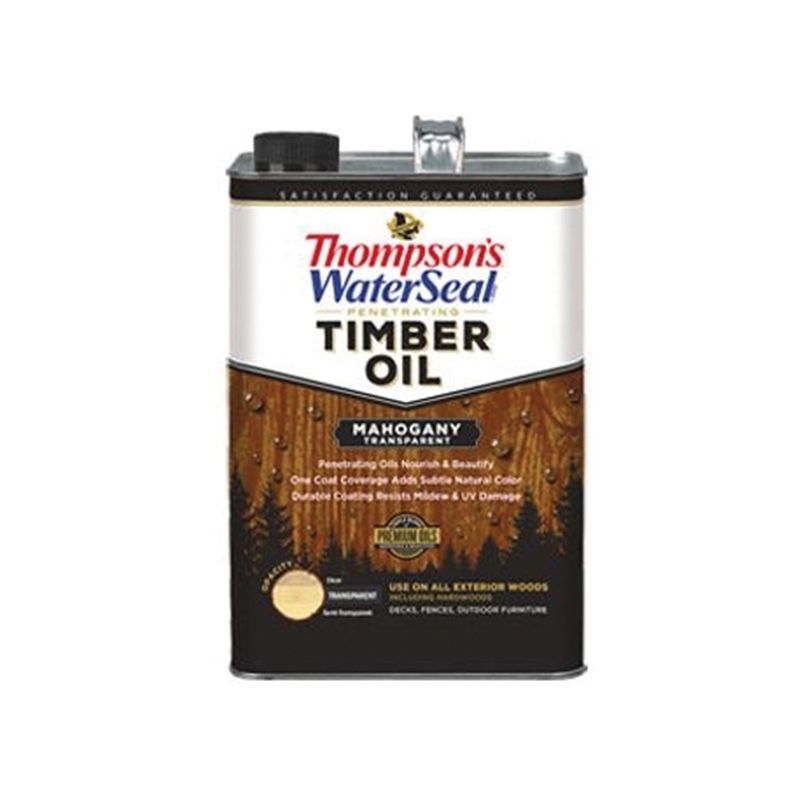 Thompson&#039;s WaterSeal TH.049851-16 Penetrating Timber Oil, Mahogany, Liquid, 1 gal, Can Mahogany