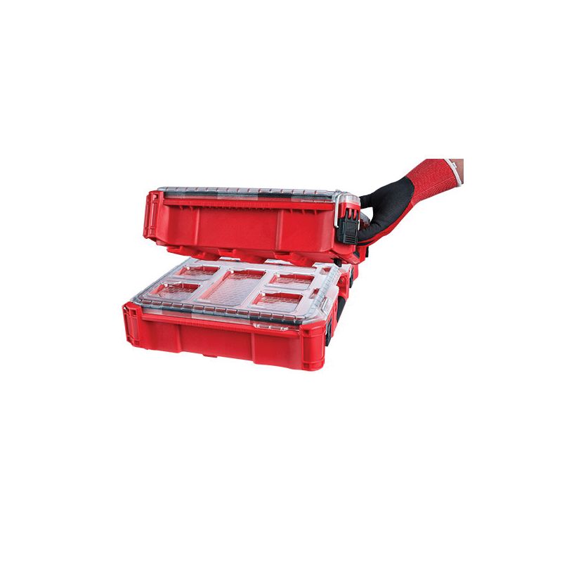 Milwaukee 48-22-8430 Organizer, 75 lb Capacity, 19.76 in L, 15 in W, 4.61 in H, 10-Compartment, Plastic, Red 75 Lb, Red