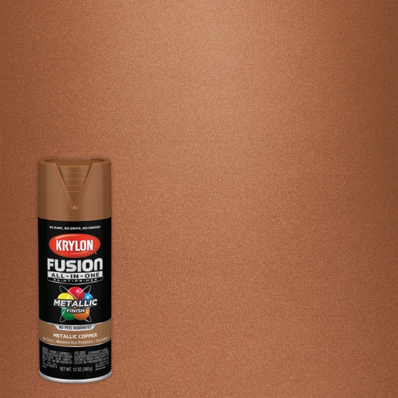 Krylon Fusion All-In-One Spray Paint &amp; Primer Metallic Copper, 12 Oz.