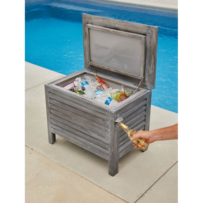 Leigh Country 56 Qt. Acacia Wood Cooler 56 Qt., Gray