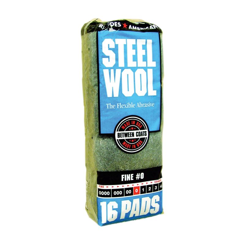Homax 106603-06 Steel Wool, #0 Grit, Fine, Gray Gray
