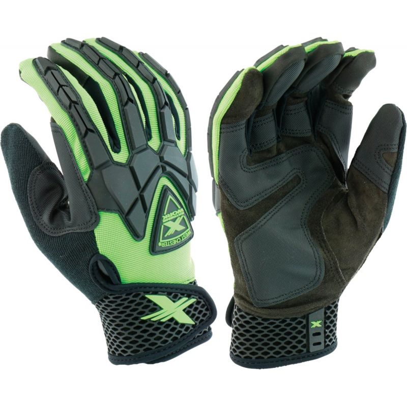 West Chester Protective Gear Extreme Work Strike ProteX Work Glove L, Green &amp; Black