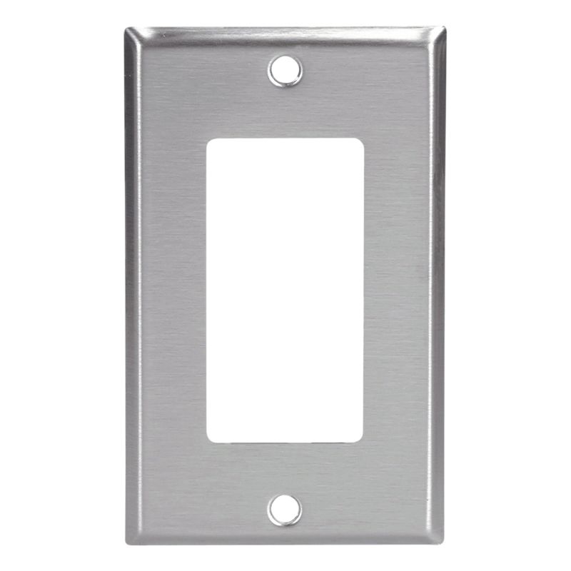 Eaton 93401-SP-L Wallplate, 4-1/2 in L, 2-3/4 in W, 1-Gang, Stainless Steel, Brushed Satin