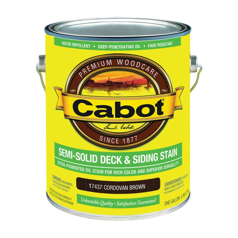 Cabot 140.0017437.007 Deck and Siding Stain, Cordovan Brown, Liquid, 1 gal Cordovan Brown (Pack of 4)