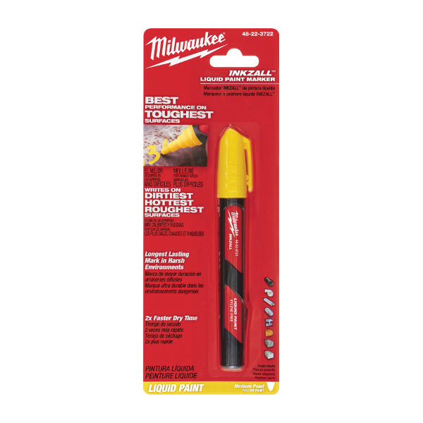 Buy Milwaukee INKZALL 48-22-3711 Liquid Paint Marker, M Lead/Tip, White  Lead/Tip, Bullet, Chisel Lead/Tip