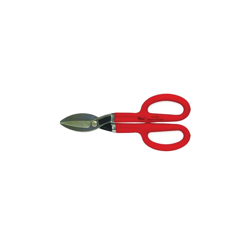 Crescent Wiss A10N Tinner Snip, 11 in OAL, 2-1/2 in L Cut, Curved, Straight Cut, Steel Blade, Red Handle