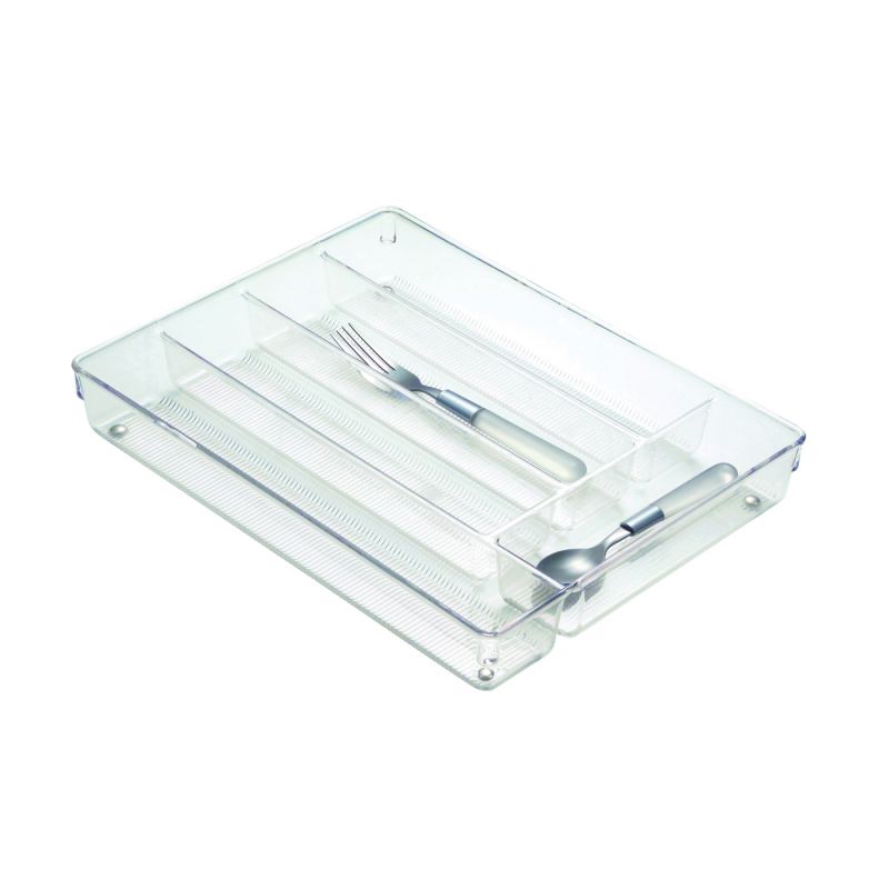 iDESIGN LINUS 53930 Cutlery Tray, 13.8 in W, 10.7 in D, Clear Clear