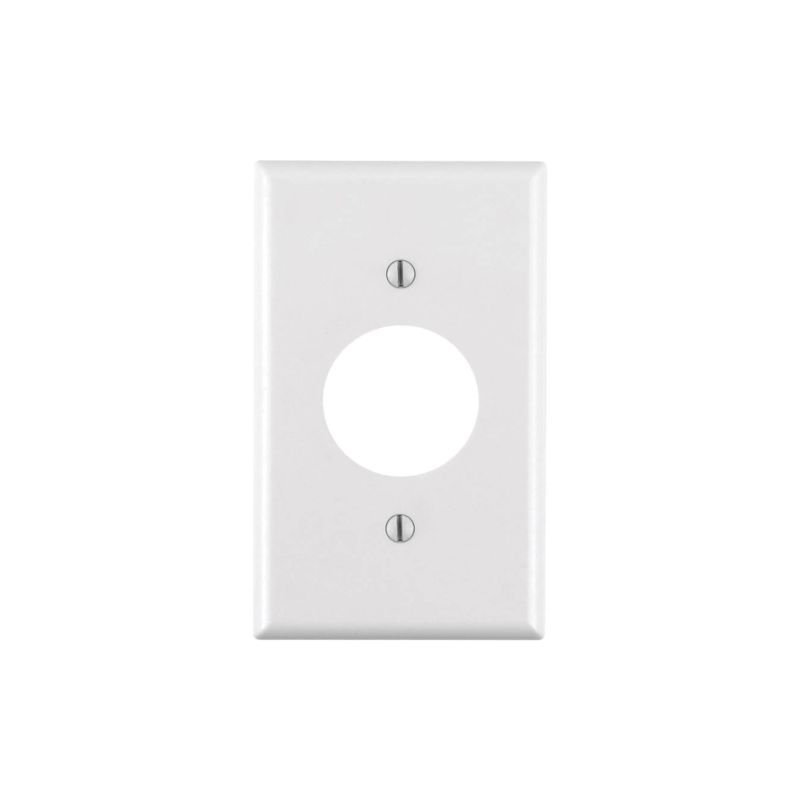 Leviton 88004 Single Receptacle Wallplate, 4-1/2 in L, 2-3/4 in W, 1 -Gang, Thermoset Plastic, White, Smooth White
