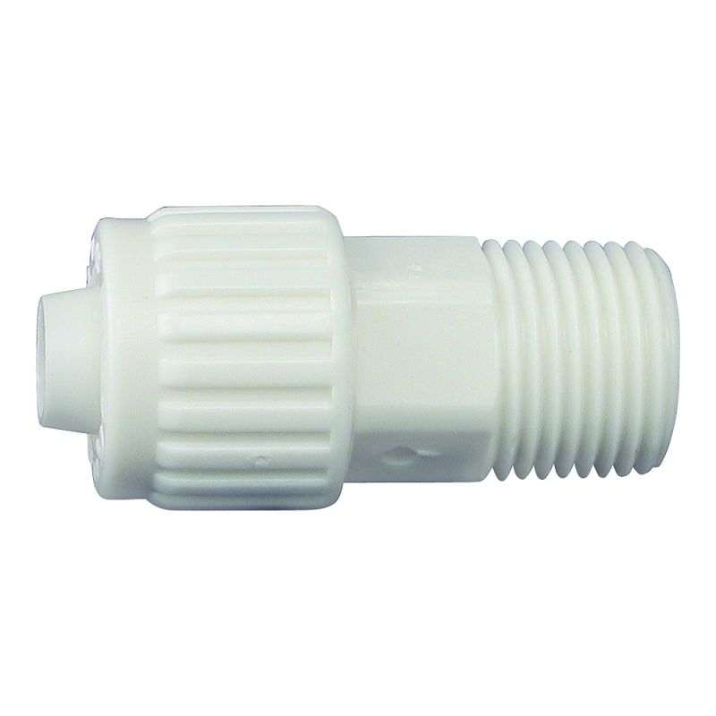 Flair-It 16852 Tube to Pipe Adapter, 1/2 x 3/8 in, PEX x MPT, Polyoxymethylene, White White