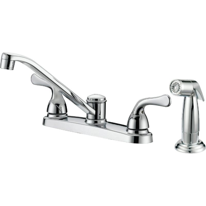Home Impressions Double Lever Handle Kitchen Faucet With Chrome Side Sprayer