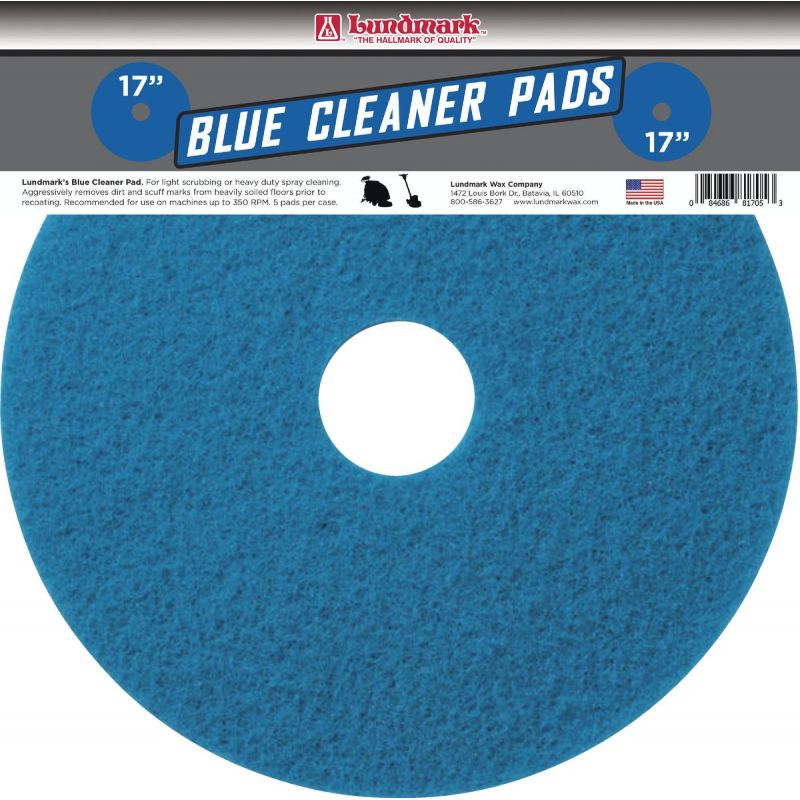Lundmark Thick Line Blue Scrubbing Pad 17 In., Blue