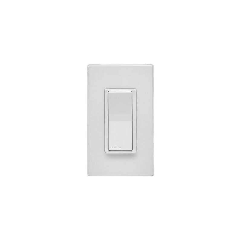 Leviton D215S-R02-1RW Rocker Light Switch, 15 A, 120 VAC, 3-Way, Wi-Fi, Wireless, White White